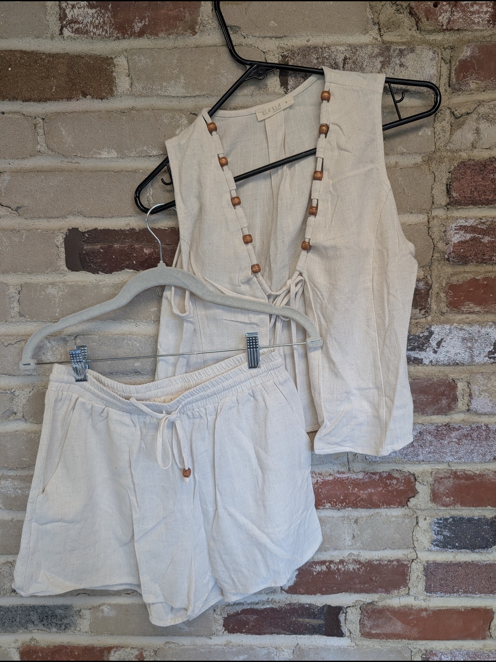 ILLA ILLA Natural Linen-Look Shorts and Top Set